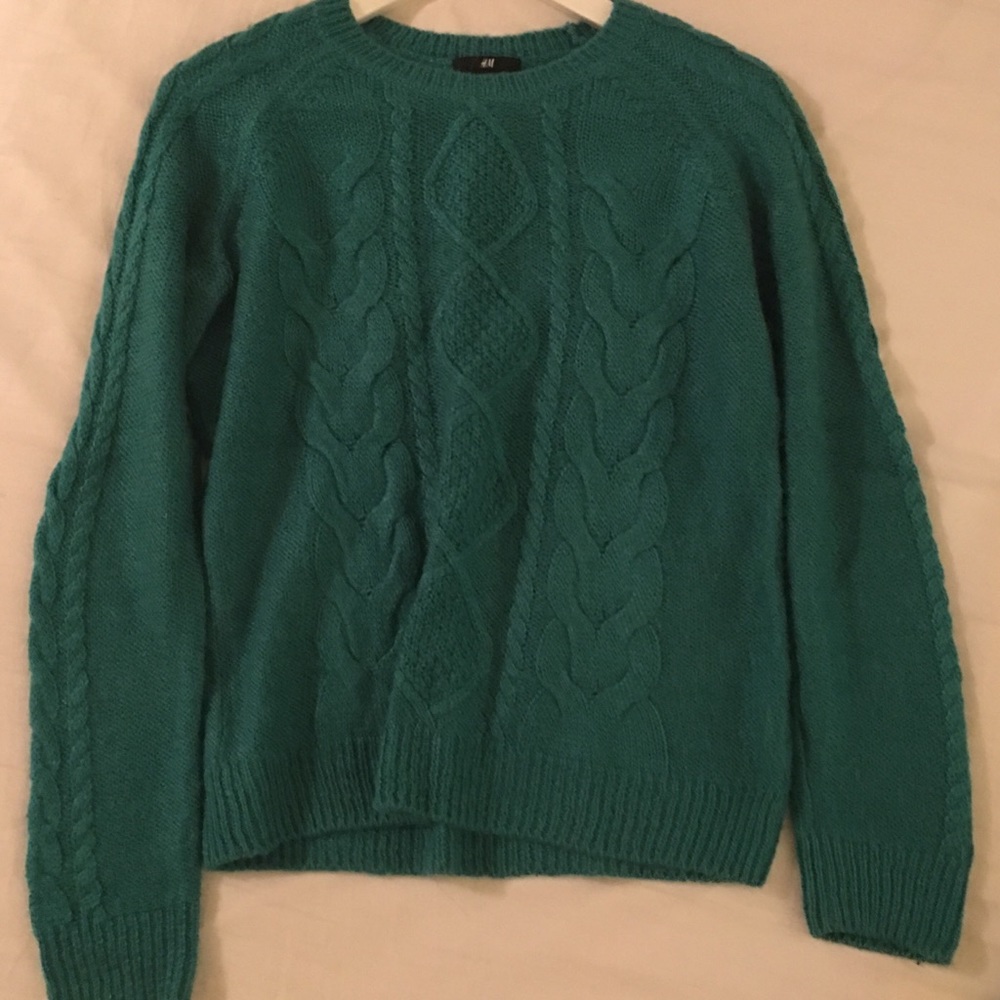 HM Green Cable Knit Sweater